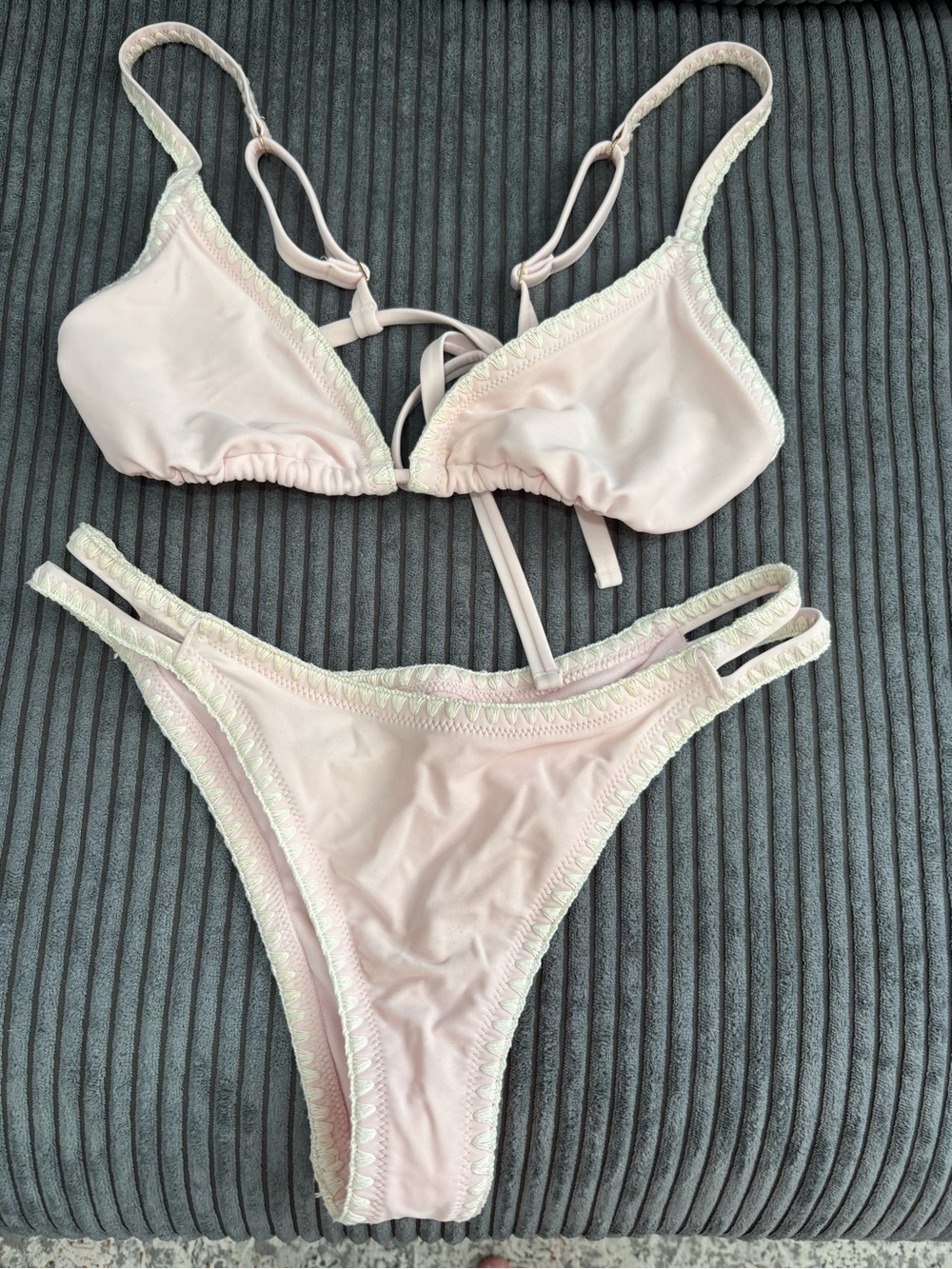 Hollister Pale Pink Strappy Triangle Bikini Set